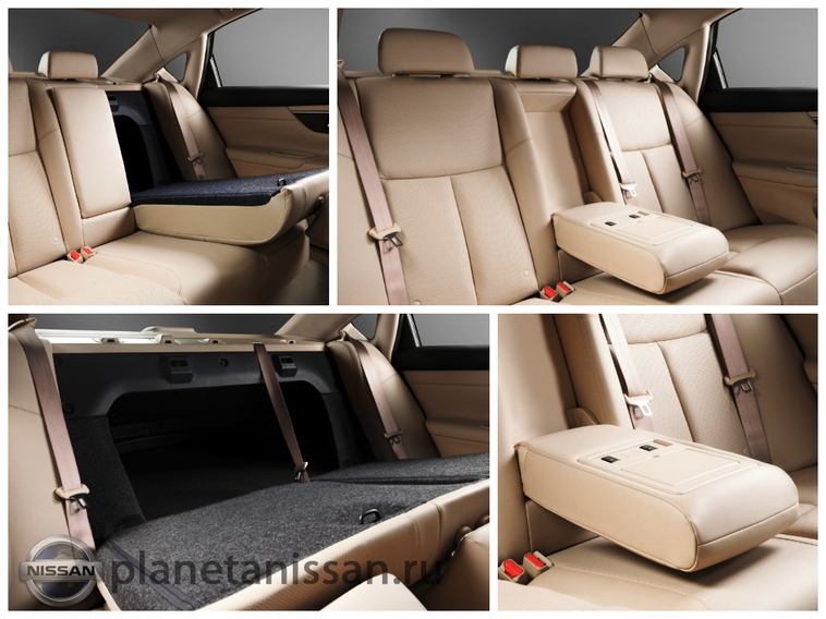 Разложенные задние сиденья в Nissan Teana 2014